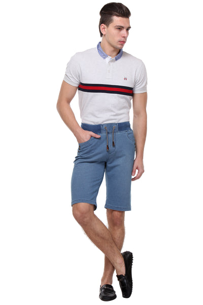 Blue Solid Shorts-Men Shorts-Crimsoune Club