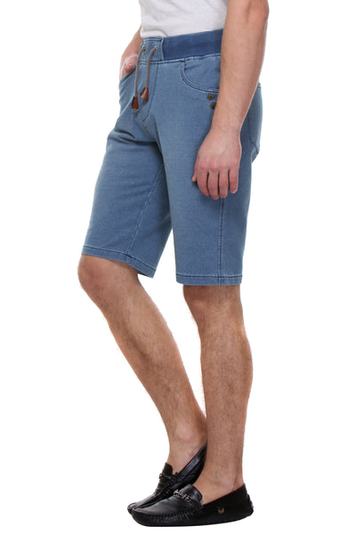 Blue Solid Shorts-Men Shorts-Crimsoune Club