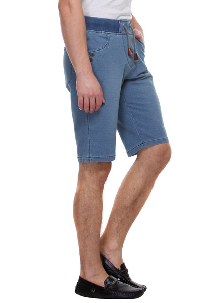Blue Solid Shorts-Men Shorts-Crimsoune Club