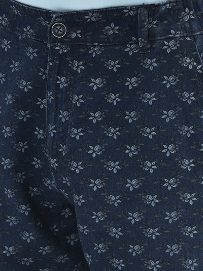 Floral Navy Blue Shorts-Men Shorts-Crimsoune Club