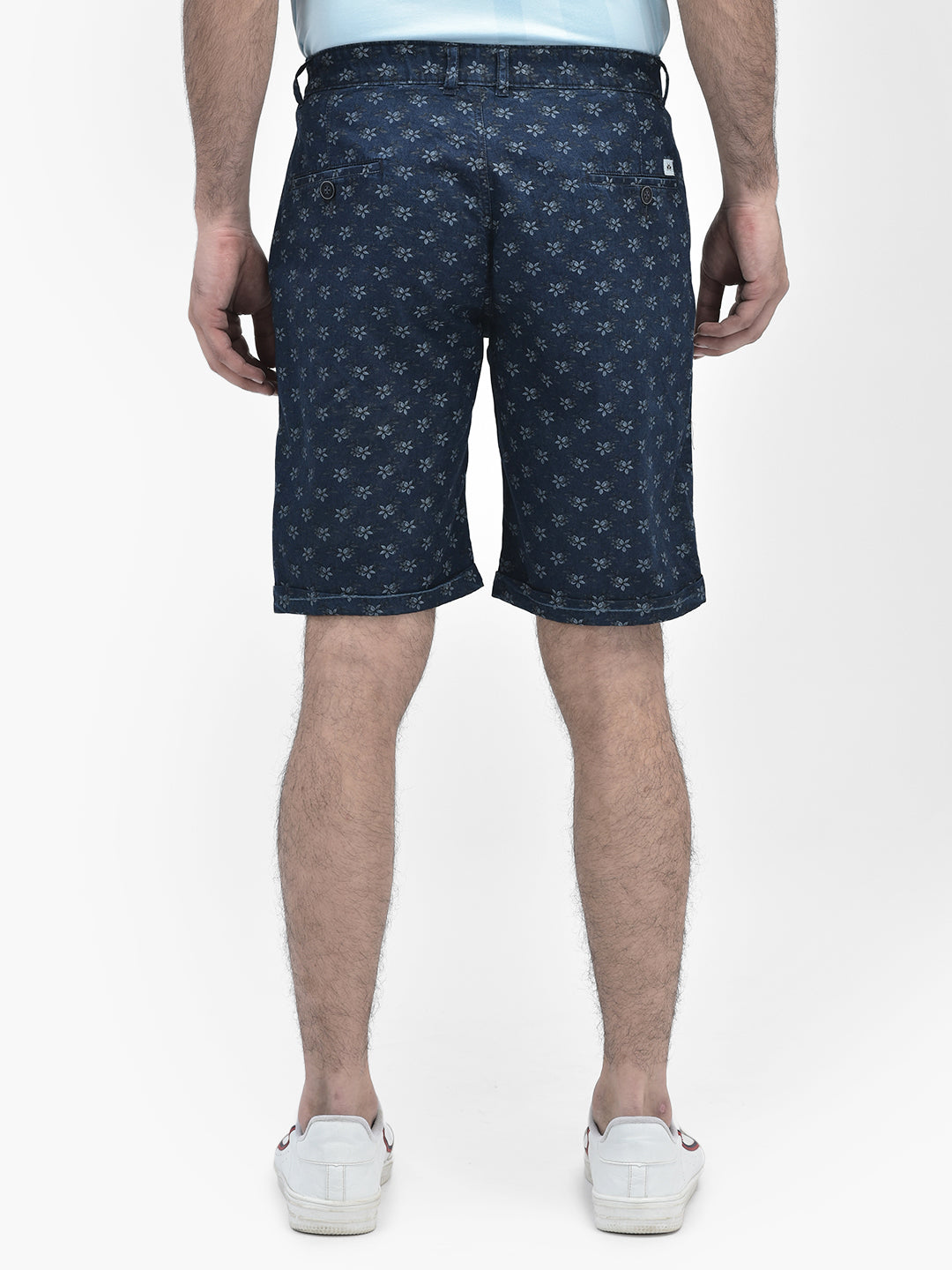 Floral Navy Blue Shorts-Men Shorts-Crimsoune Club