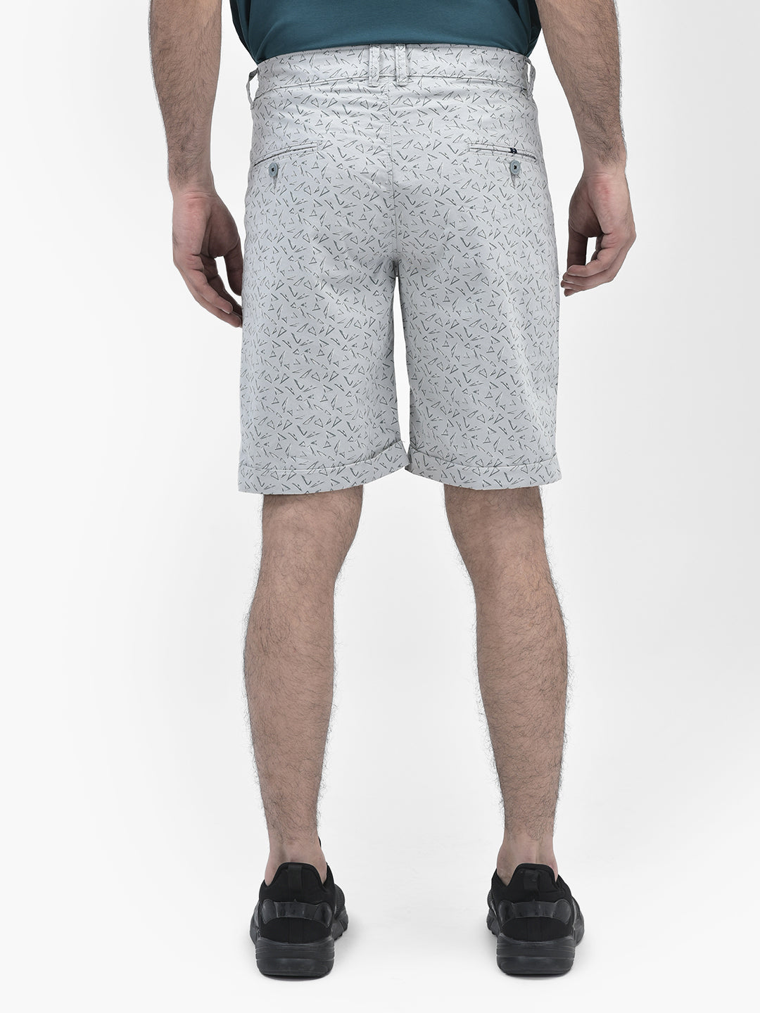 Printed Grey Shorts-Men Shorts-Crimsoune Club