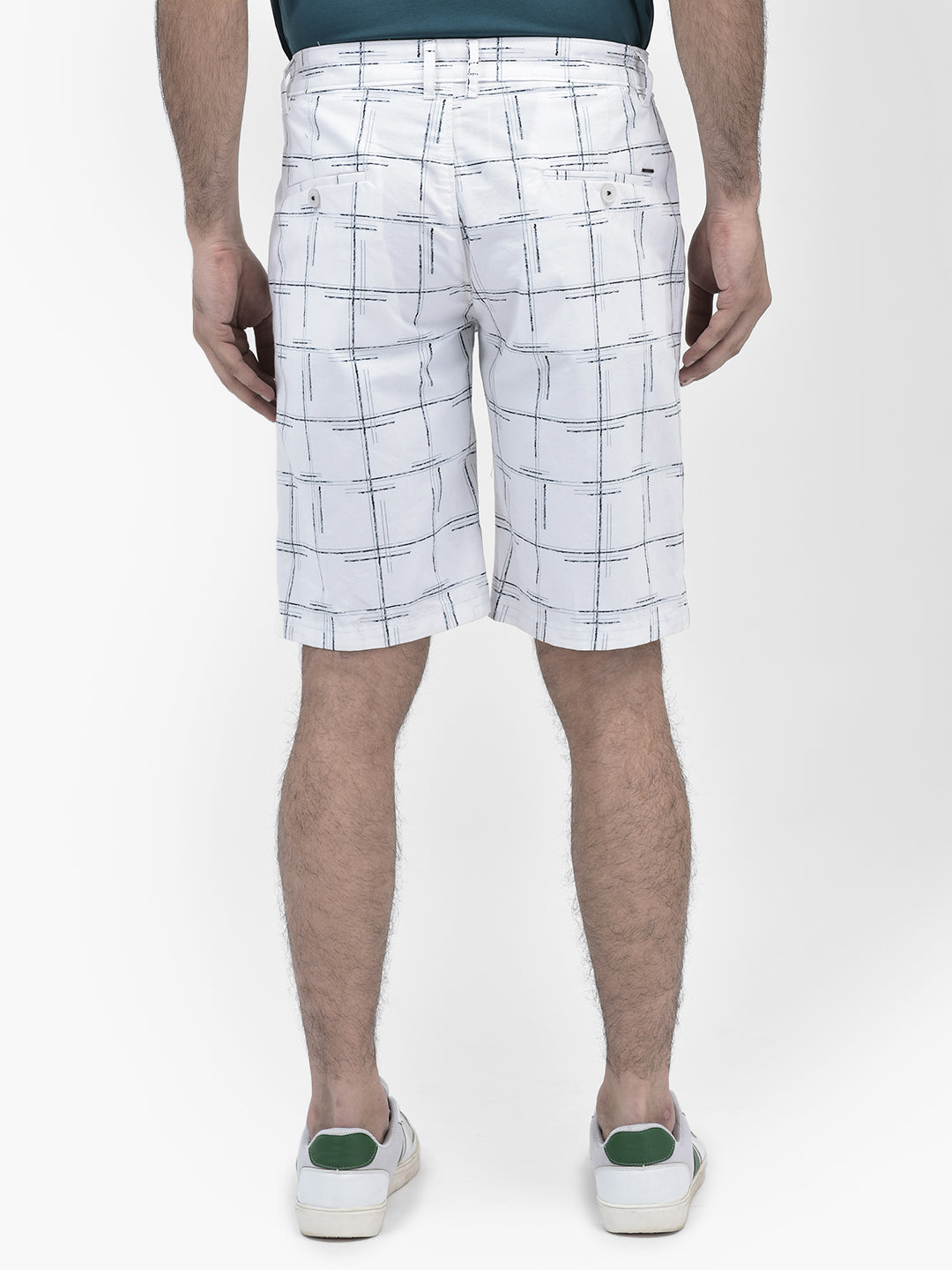 Printed White Shorts-Men Shorts-Crimsoune Club