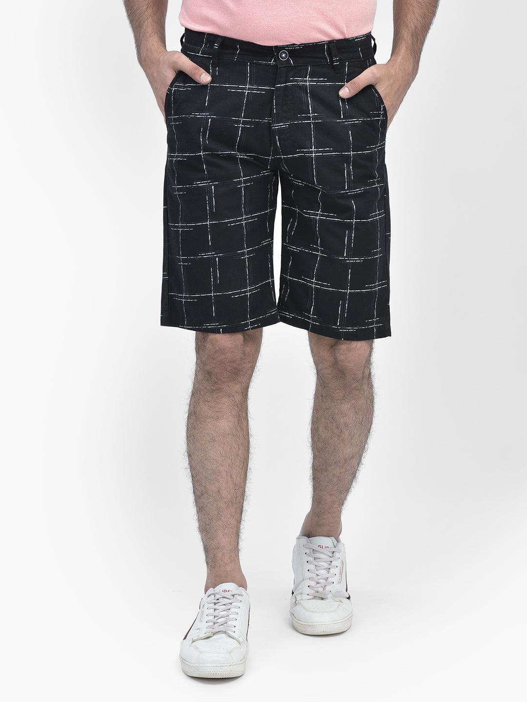 Printed Navy Blue Shorts-Men Shorts-Crimsoune Club