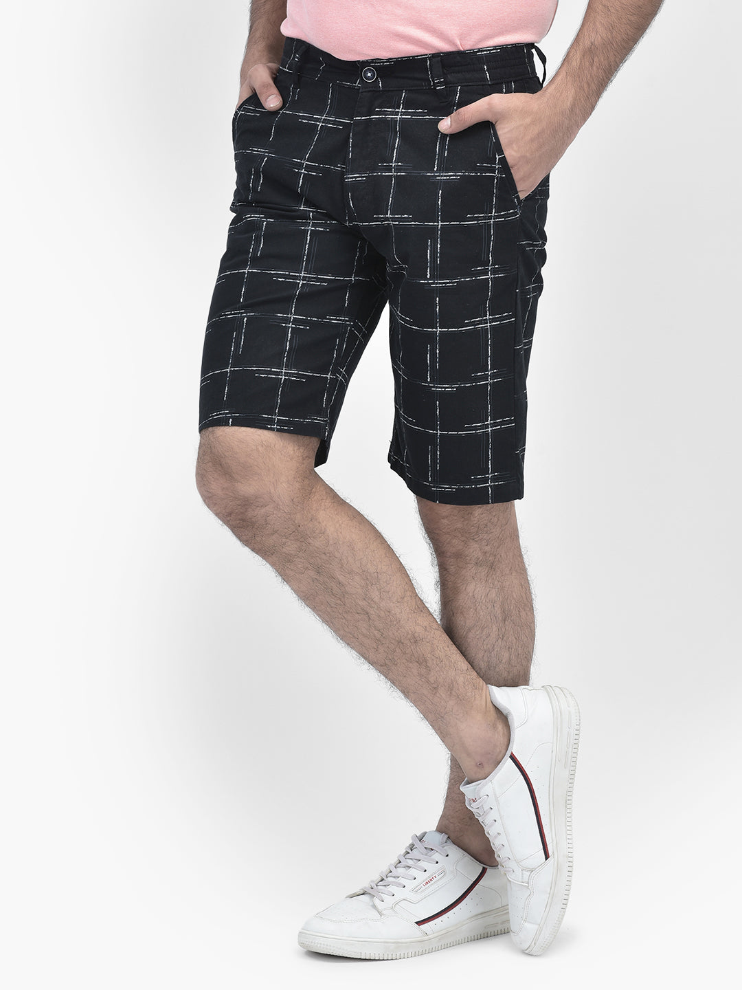 Printed Navy Blue Shorts-Men Shorts-Crimsoune Club