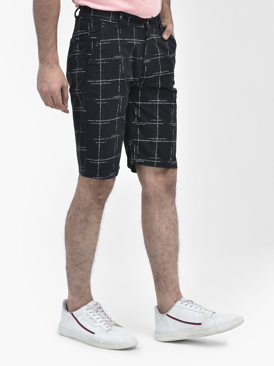 Printed Navy Blue Shorts-Men Shorts-Crimsoune Club