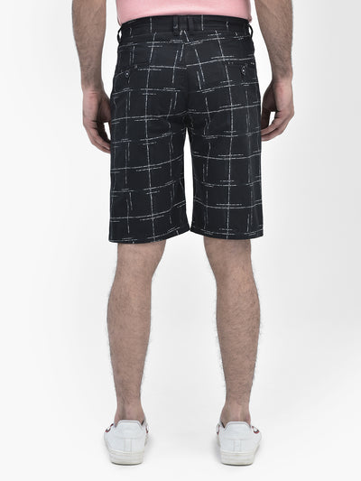 Printed Navy Blue Shorts-Men Shorts-Crimsoune Club