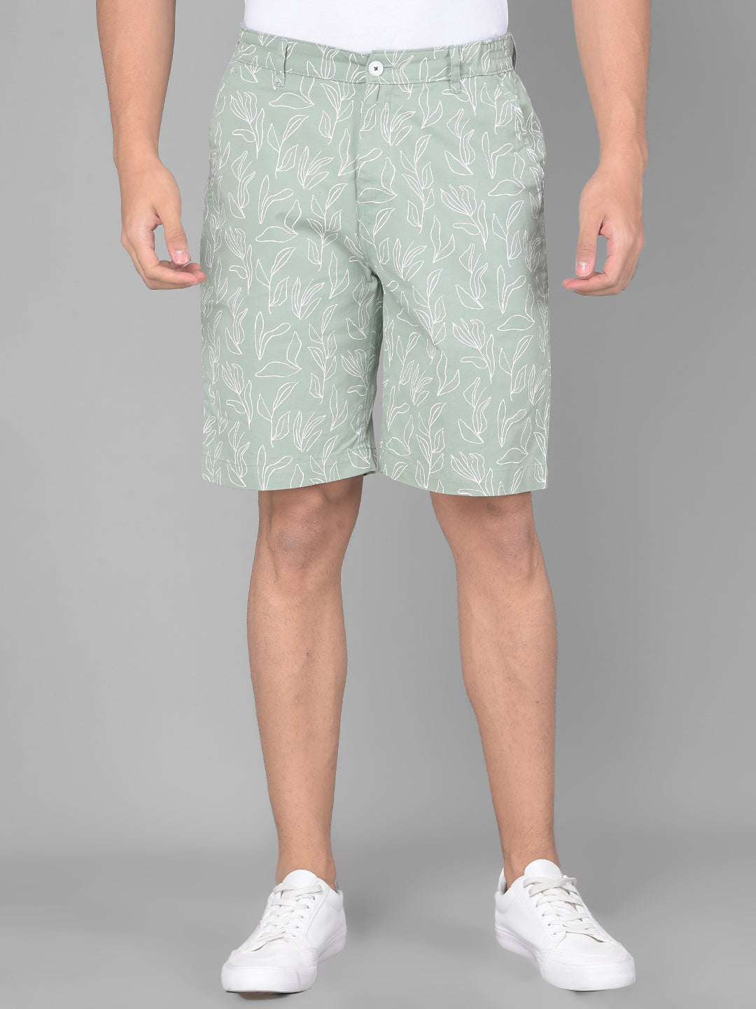 Green Printed Shorts-Men Shorts-Crimsoune Club