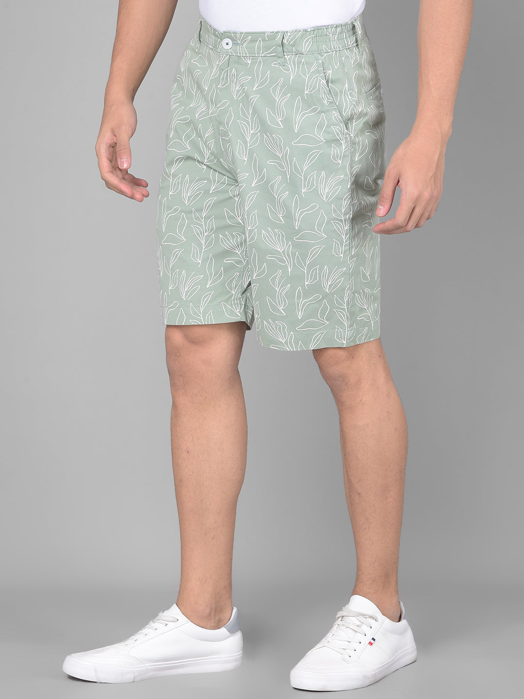 Green Printed Shorts-Men Shorts-Crimsoune Club