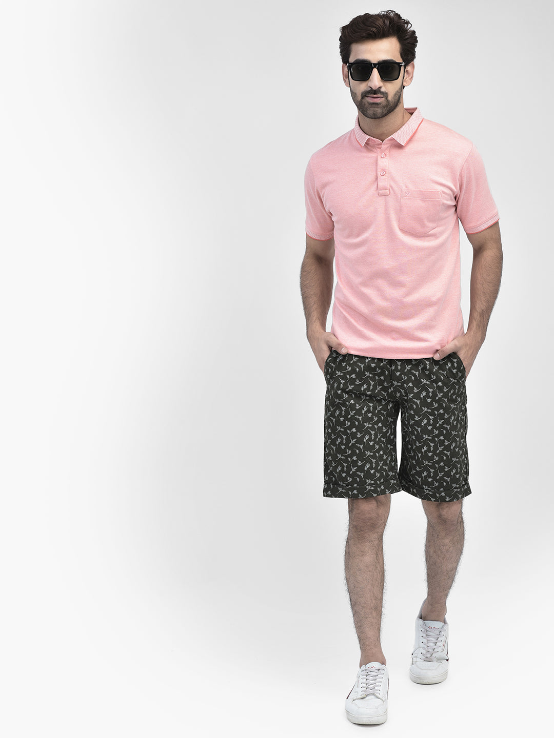 Floral Olive Shorts-Men Shorts-Crimsoune Club