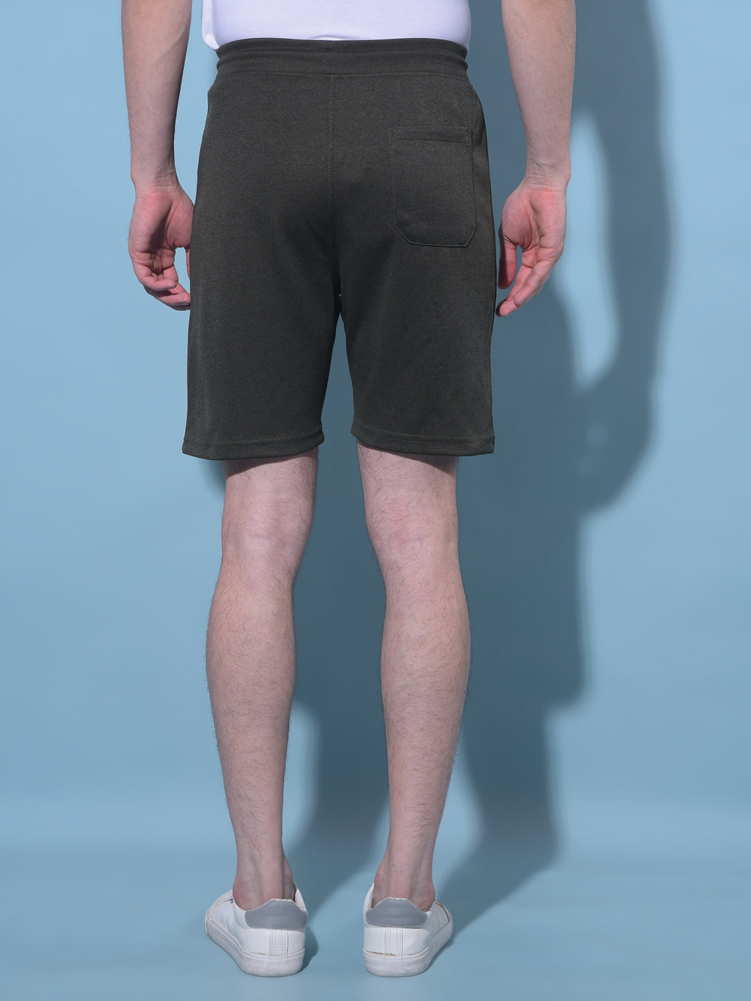 Olive Textured Printed Shorts-Men Shorts-Crimsoune Club