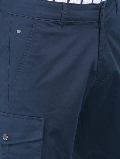 Blue Cotton Shorts-Men Shorts-Crimsoune Club