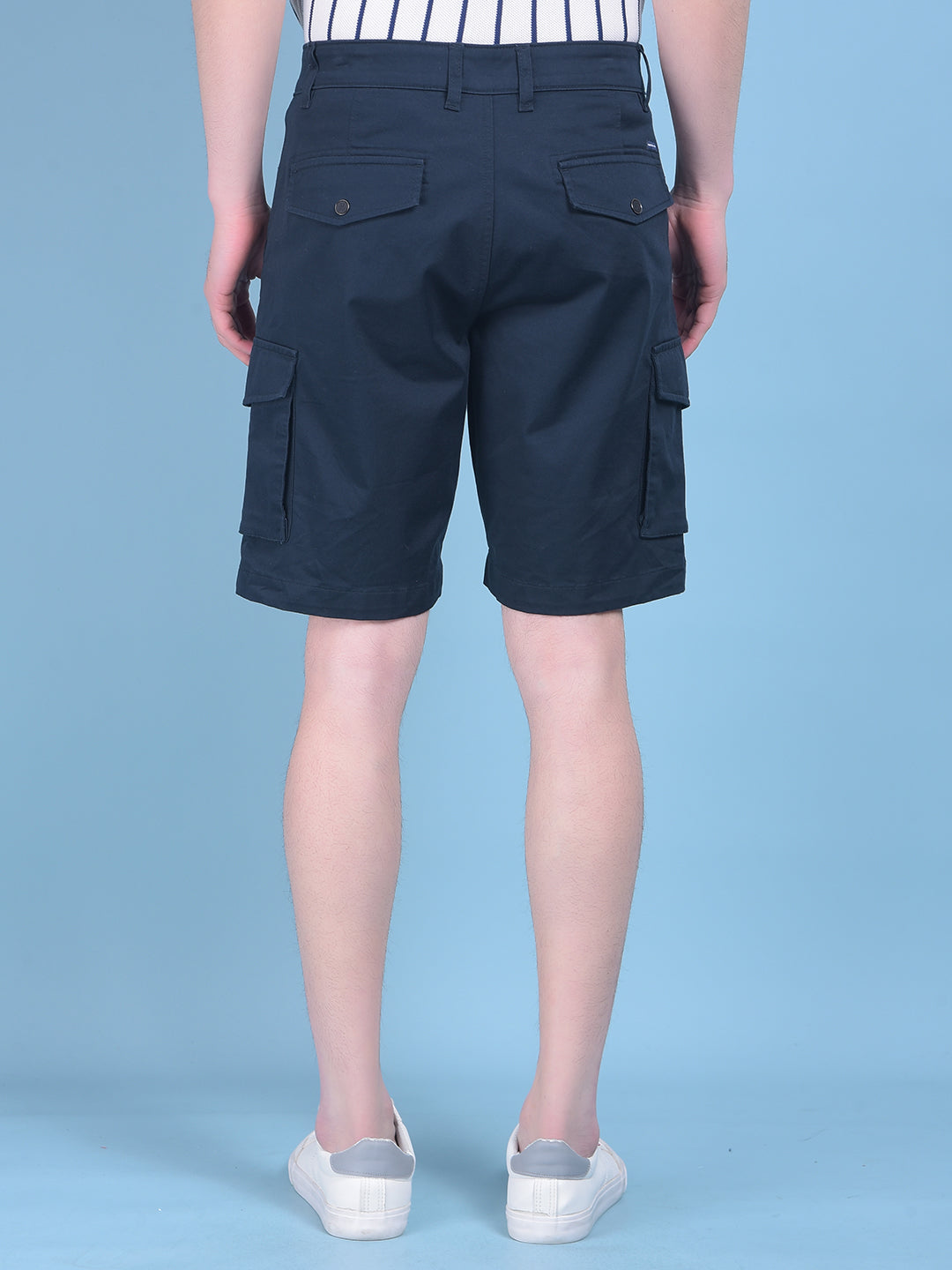 Blue Cotton Shorts-Men Shorts-Crimsoune Club