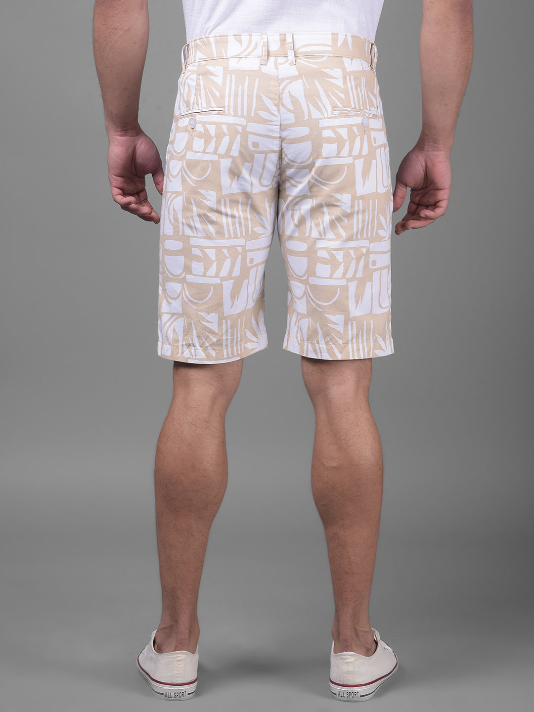 Beige Urban Shorts-Men Shorts-Crimsoune Club