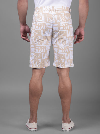 Beige Urban Shorts-Men Shorts-Crimsoune Club