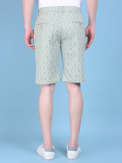 Green 100% Cotton Shorts-Men Shorts-Crimsoune Club