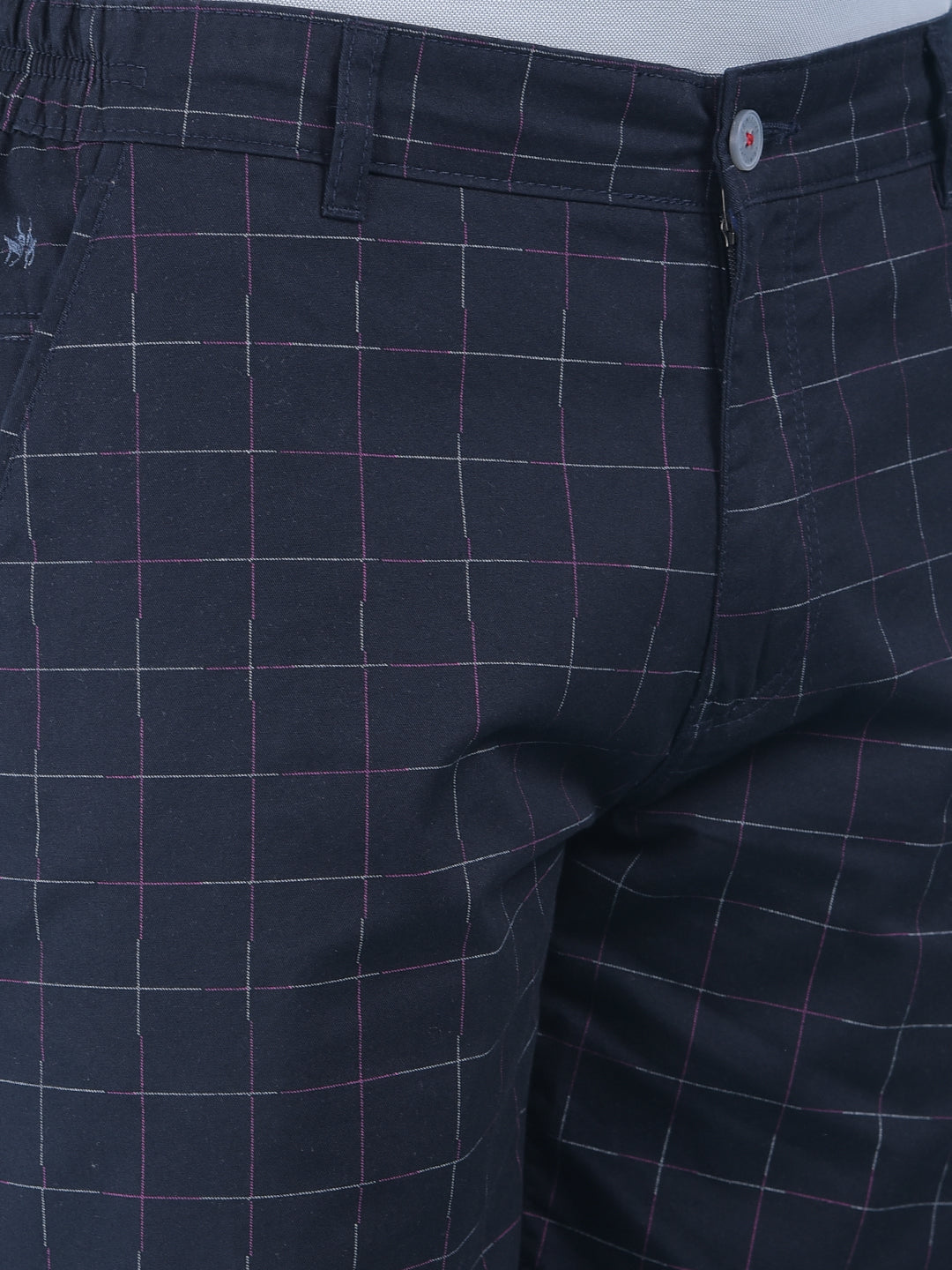 Black Checked 100% Cotton Shorts-Men Shorts-Crimsoune Club
