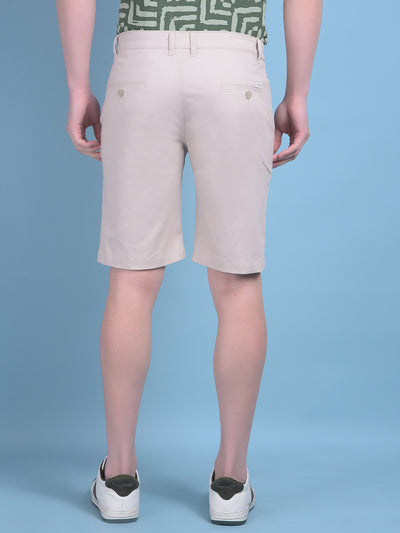 Khaki Cotton Shorts-Men Shorts-Crimsoune Club