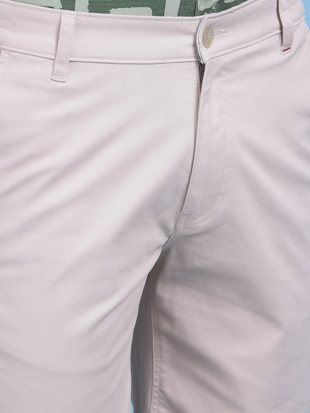 Khaki Cotton Shorts-Men Shorts-Crimsoune Club