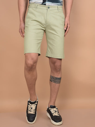 Green Cotton Shorts-Men Shorts-Crimsoune Club