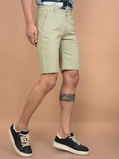 Green Cotton Shorts-Men Shorts-Crimsoune Club