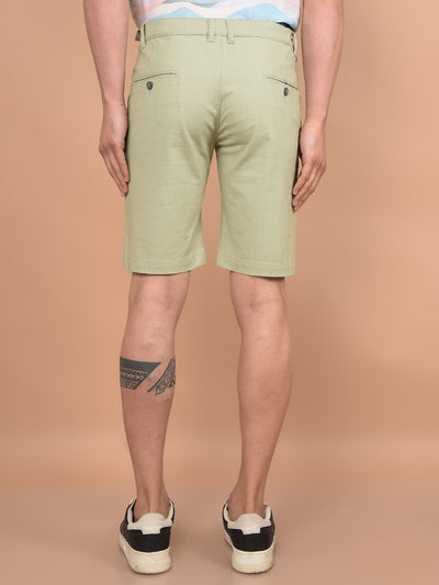 Green Cotton Shorts-Men Shorts-Crimsoune Club