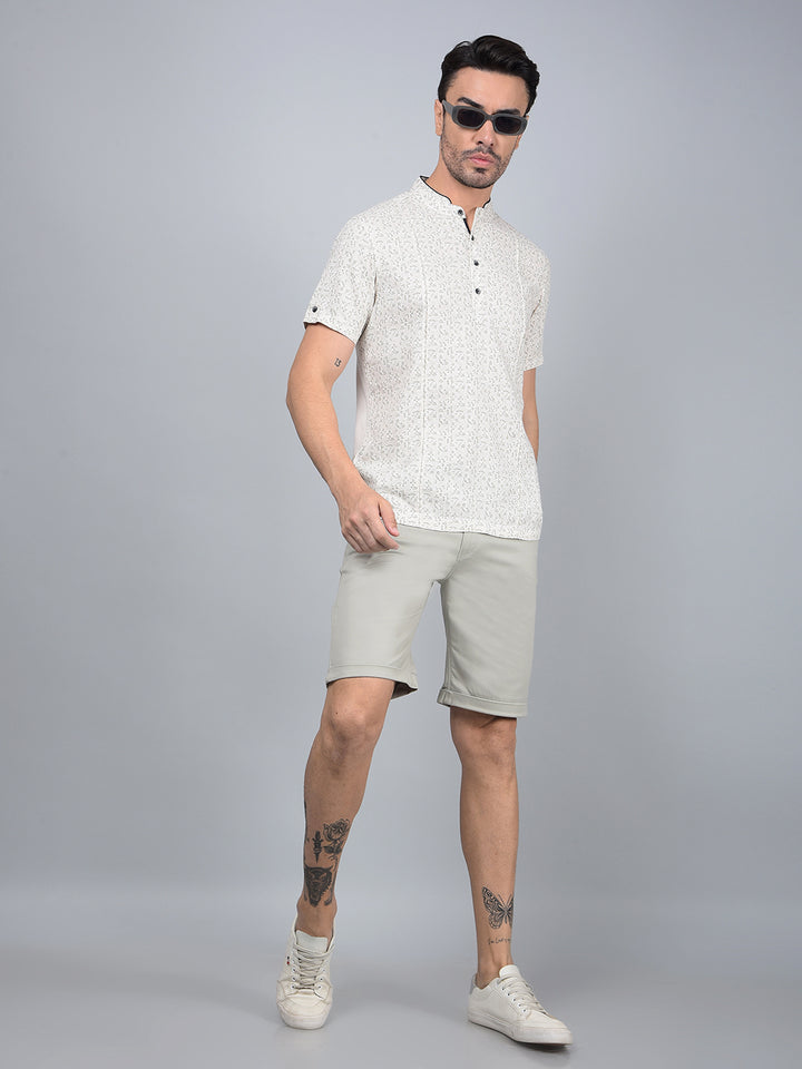 Grey Cotton Shorts-Men Shorts-Crimsoune Club