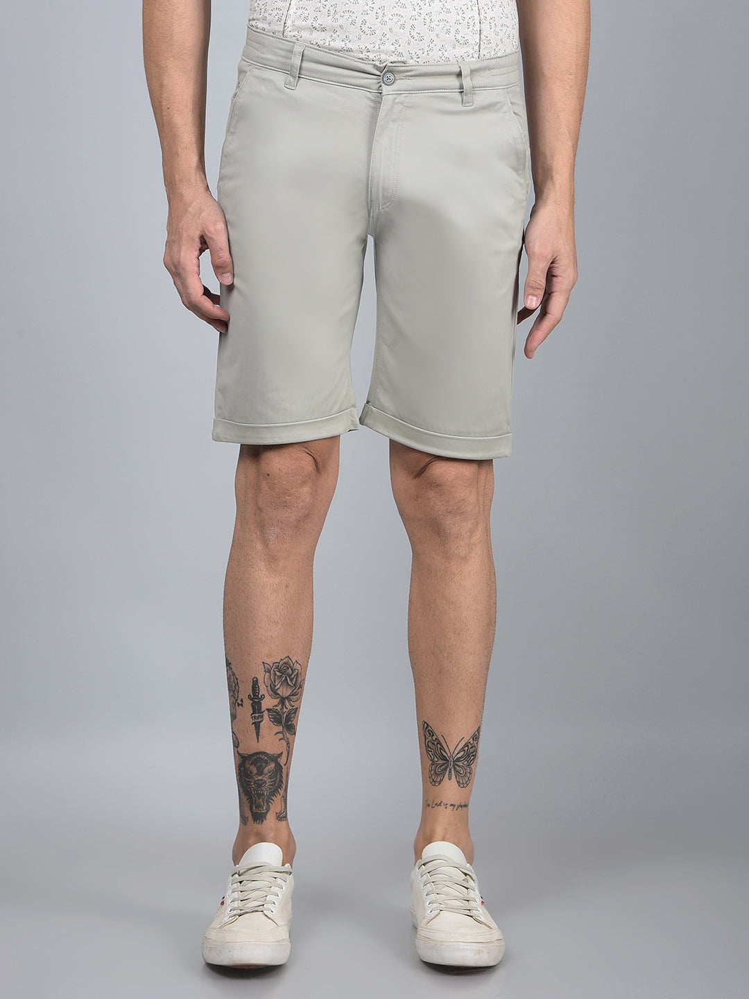 Grey Cotton Shorts-Men Shorts-Crimsoune Club