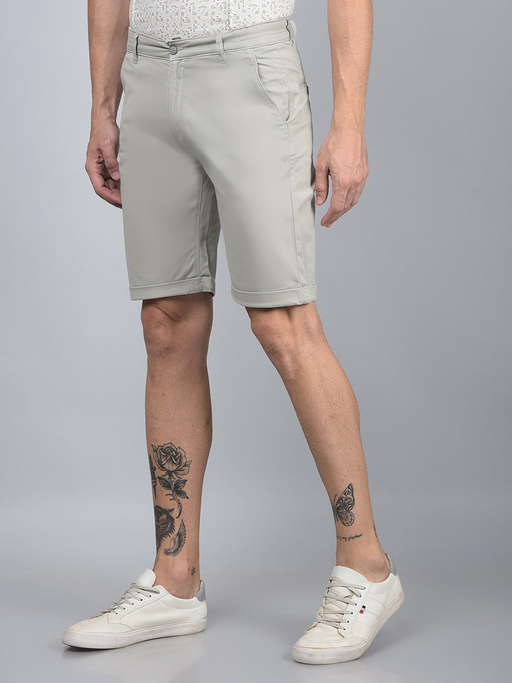 Grey Cotton Shorts-Men Shorts-Crimsoune Club