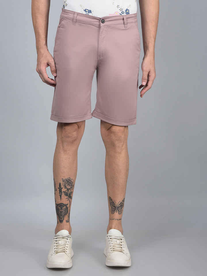 Pink Cotton Shorts-Men Shorts-Crimsoune Club