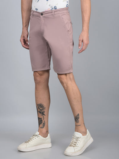 Pink Cotton Shorts-Men Shorts-Crimsoune Club