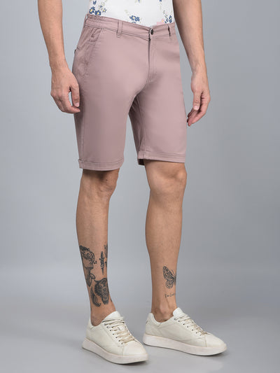 Pink Cotton Shorts-Men Shorts-Crimsoune Club