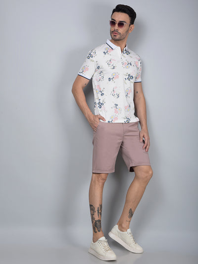 Pink Cotton Shorts-Men Shorts-Crimsoune Club