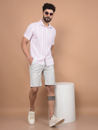 Grey Cotton Shorts-Men Shorts-Crimsoune Club