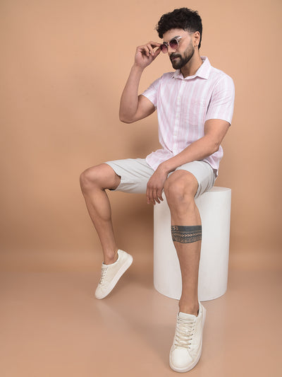Grey Cotton Shorts-Men Shorts-Crimsoune Club
