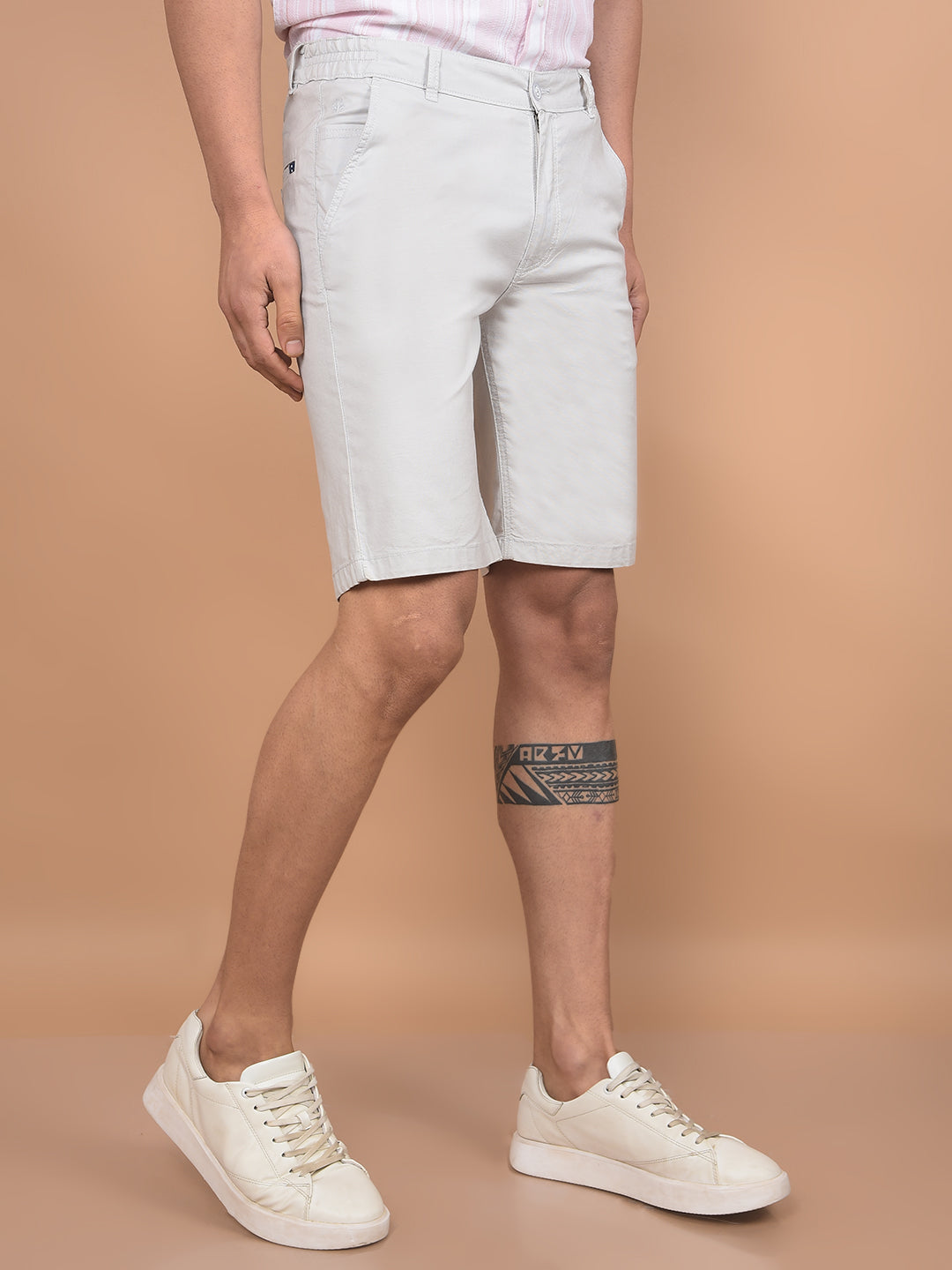 Grey Cotton Shorts-Men Shorts-Crimsoune Club