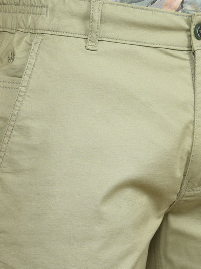Green Cotton Shorts-Men Shorts-Crimsoune Club