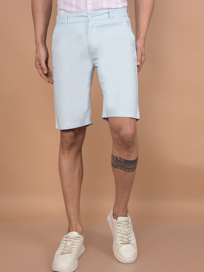 Blue Cotton Shorts-Men Shorts-Crimsoune Club