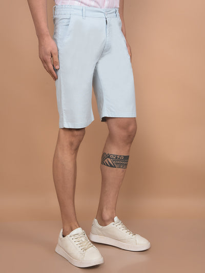 Blue Cotton Shorts-Men Shorts-Crimsoune Club