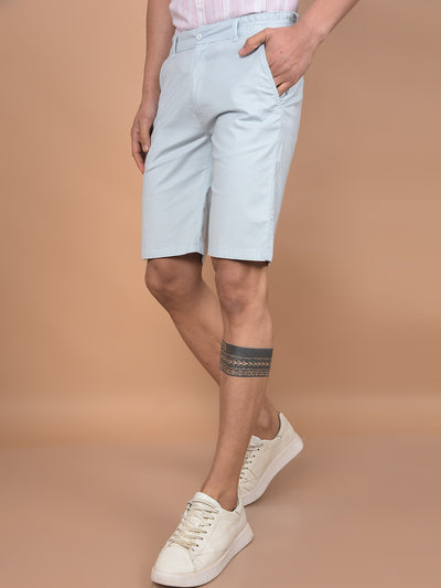 Blue Cotton Shorts-Men Shorts-Crimsoune Club