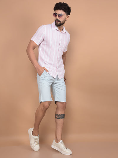 Blue Cotton Shorts-Men Shorts-Crimsoune Club