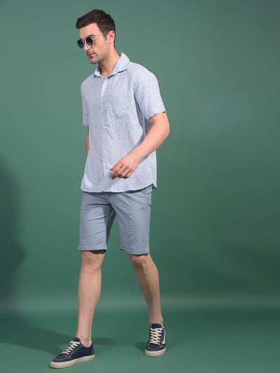 Blue Cotton Shorts-Men Shorts-Crimsoune Club