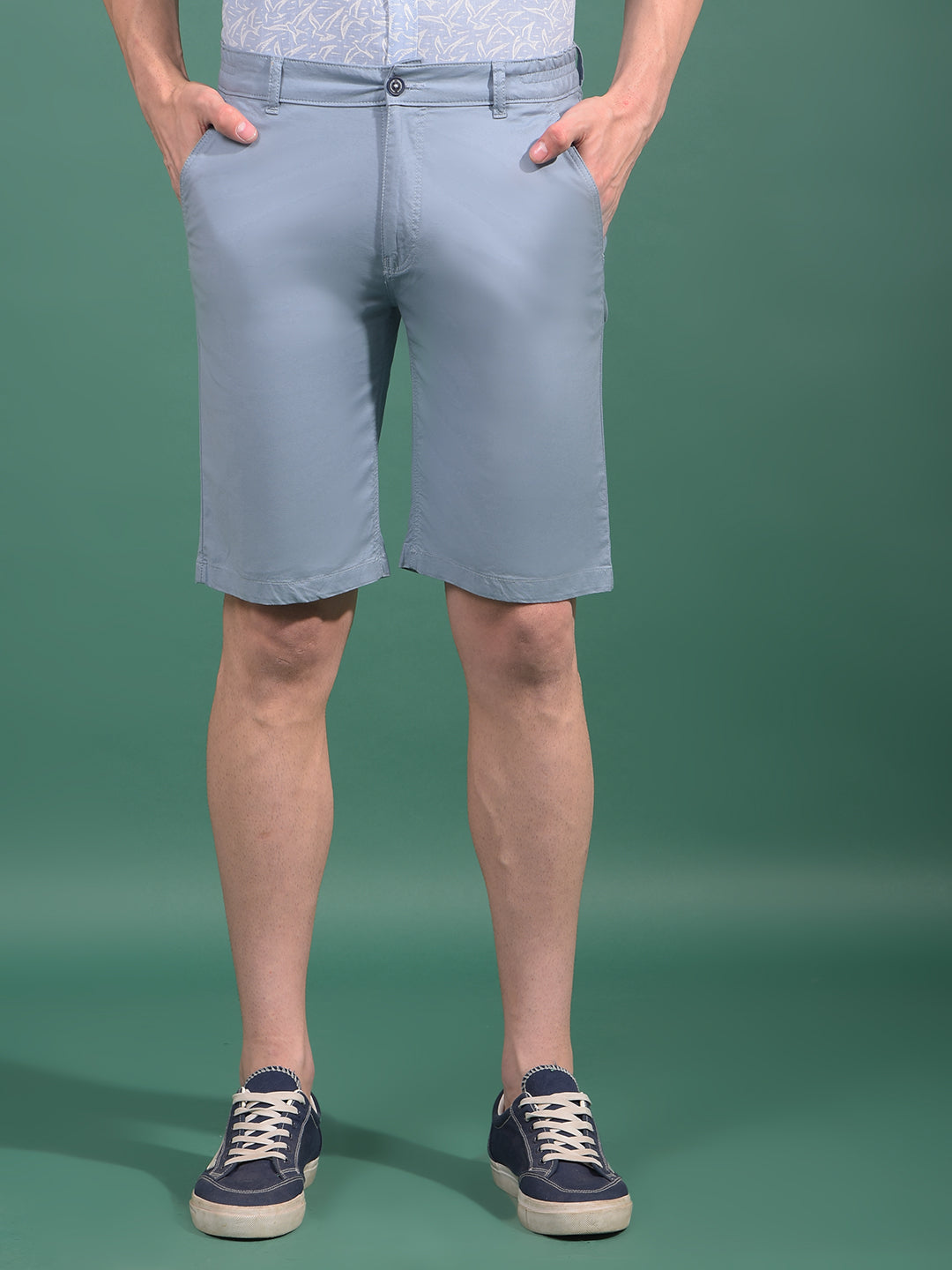 Blue Cotton Shorts-Men Shorts-Crimsoune Club
