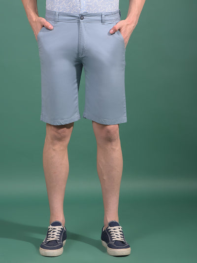 Blue Cotton Shorts-Men Shorts-Crimsoune Club