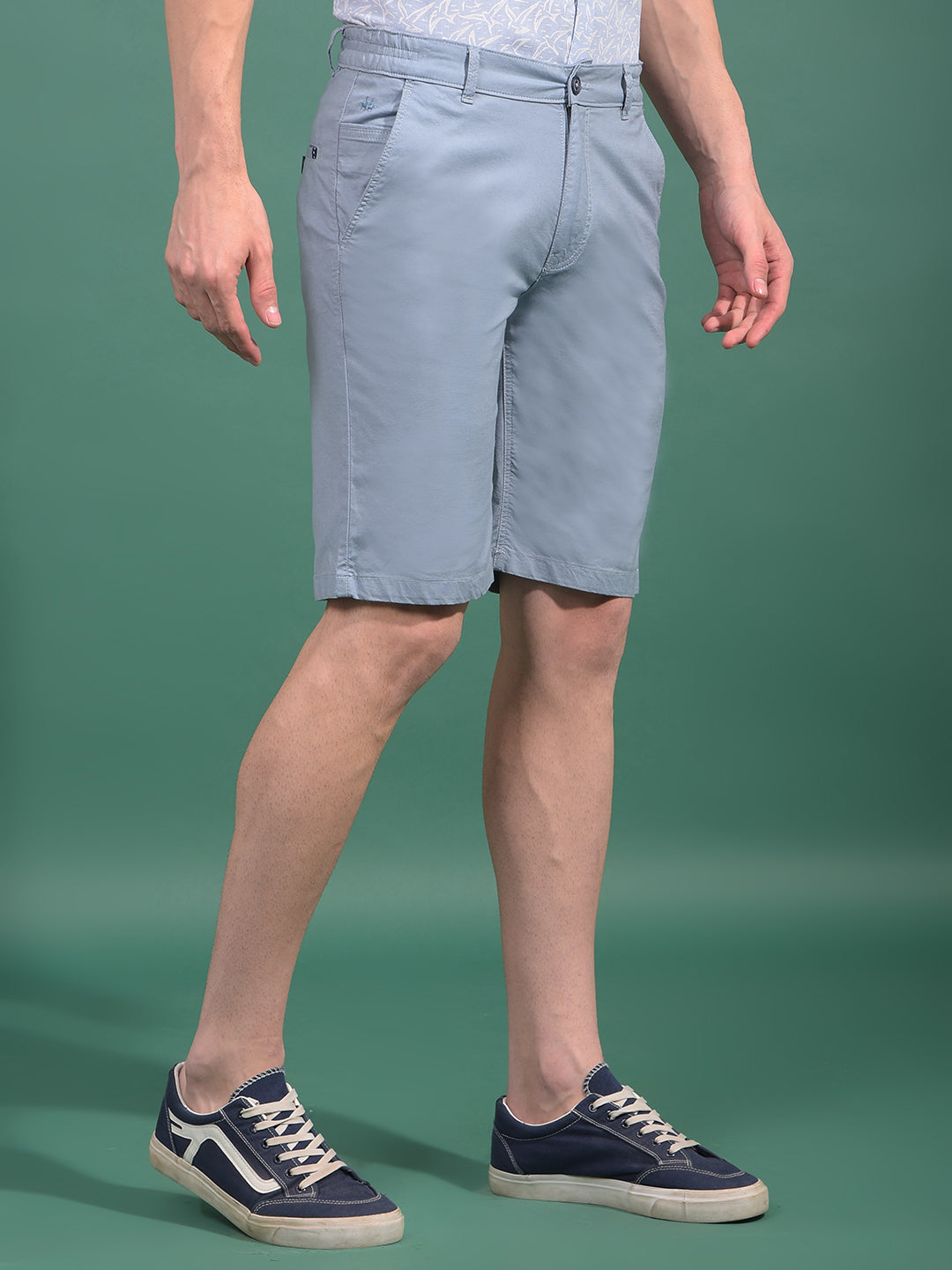 Blue Cotton Shorts-Men Shorts-Crimsoune Club