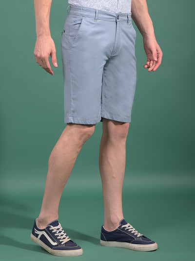 Blue Cotton Shorts-Men Shorts-Crimsoune Club