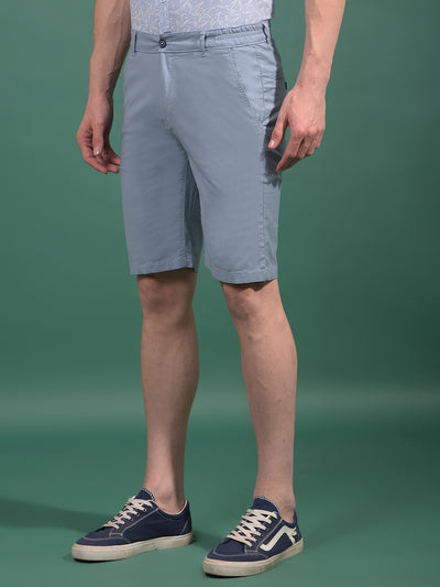 Blue Cotton Shorts-Men Shorts-Crimsoune Club