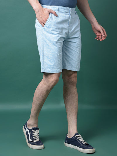 Blue Printed 100% Cotton Shorts-Men Shorts-Crimsoune Club