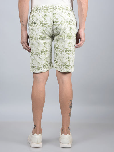 Green Printed 100% Cotton Shorts-Men Shorts-Crimsoune Club