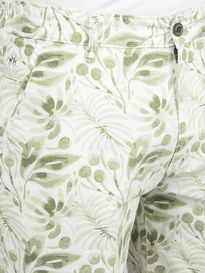 Green Printed 100% Cotton Shorts-Men Shorts-Crimsoune Club